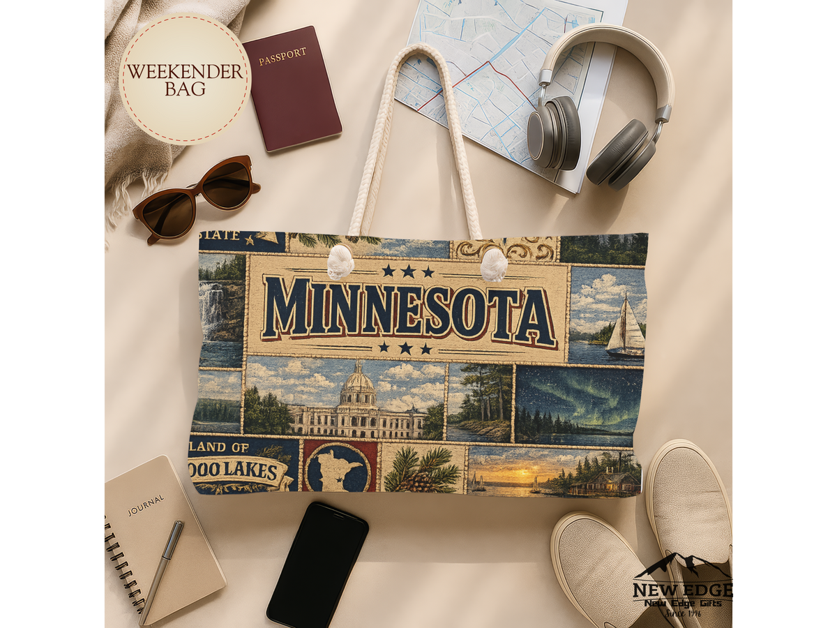 Minnesota Vintage Collage Weekender Bag