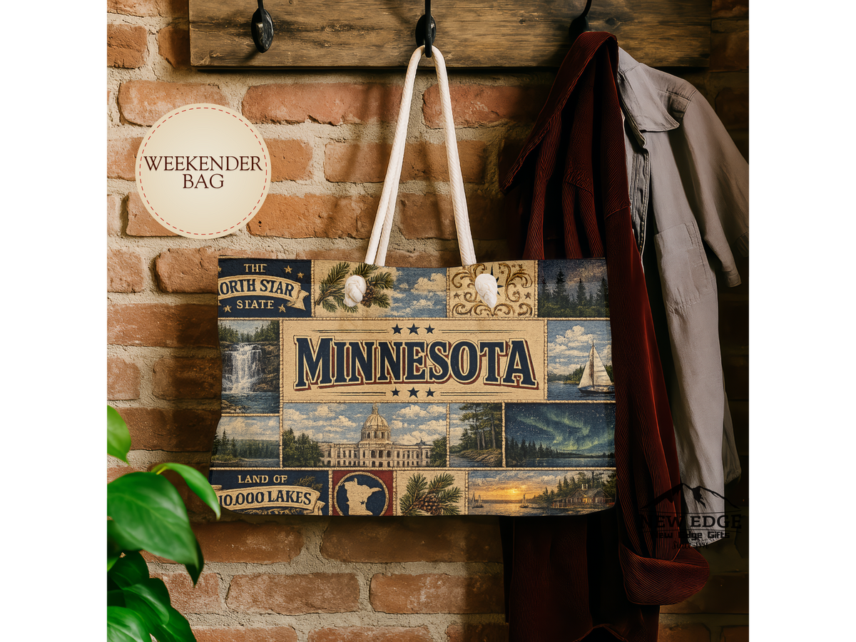 Minnesota Vintage Collage Weekender Bag