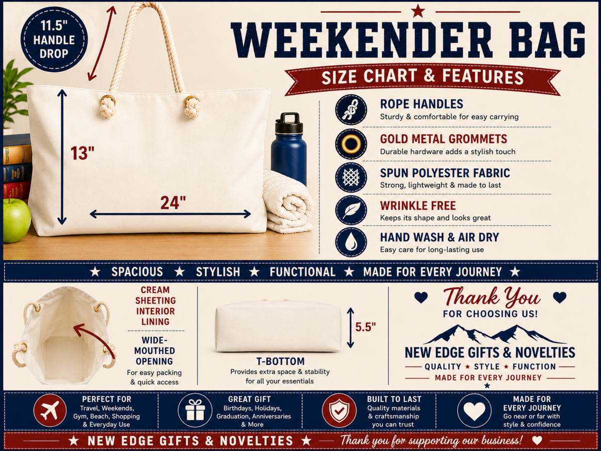 Pennsylvania Weekender Bag — Keystone State Liberty & Freedom Travel Tote
