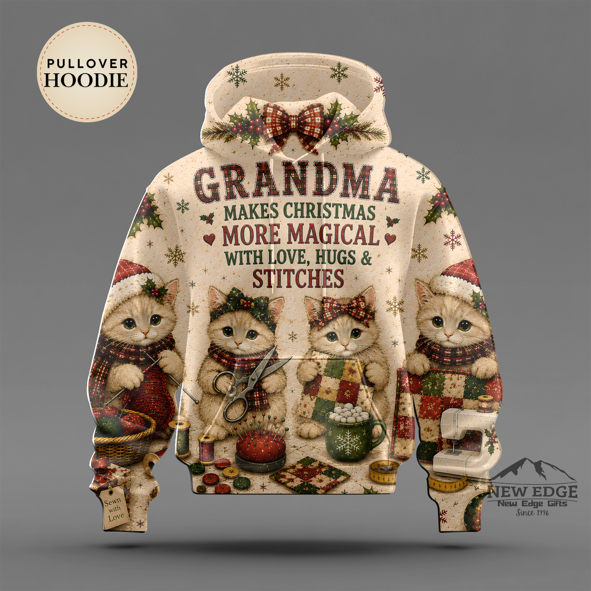 Grandma Makes Christmas More Magical hoodie | All-Over Print Grandma Sweater Design