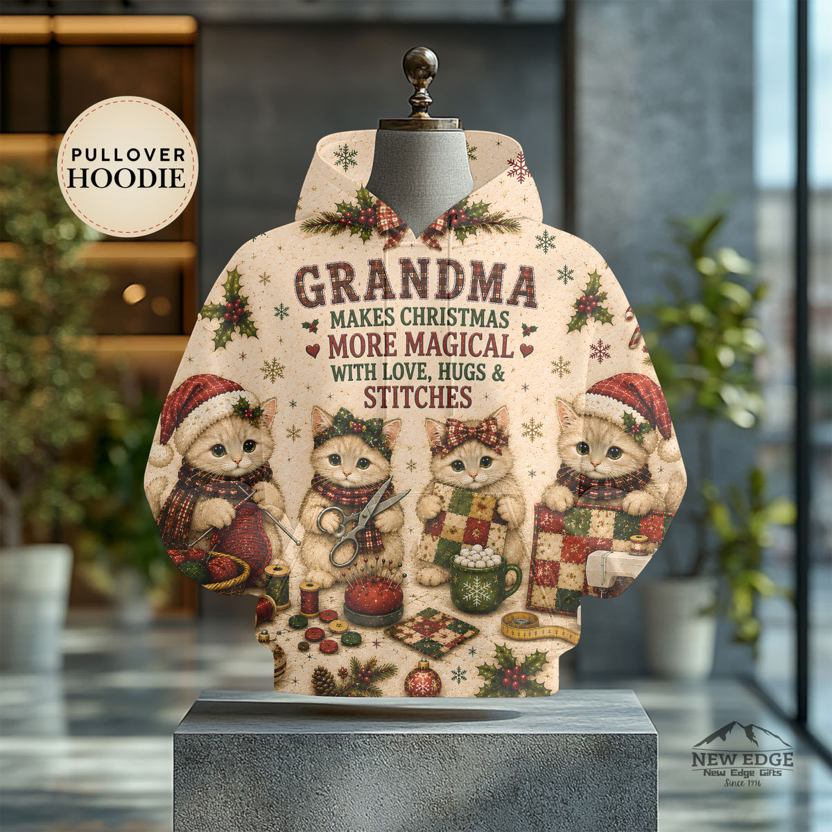 Grandma Makes Christmas More Magical hoodie | All-Over Print Grandma Sweater Design