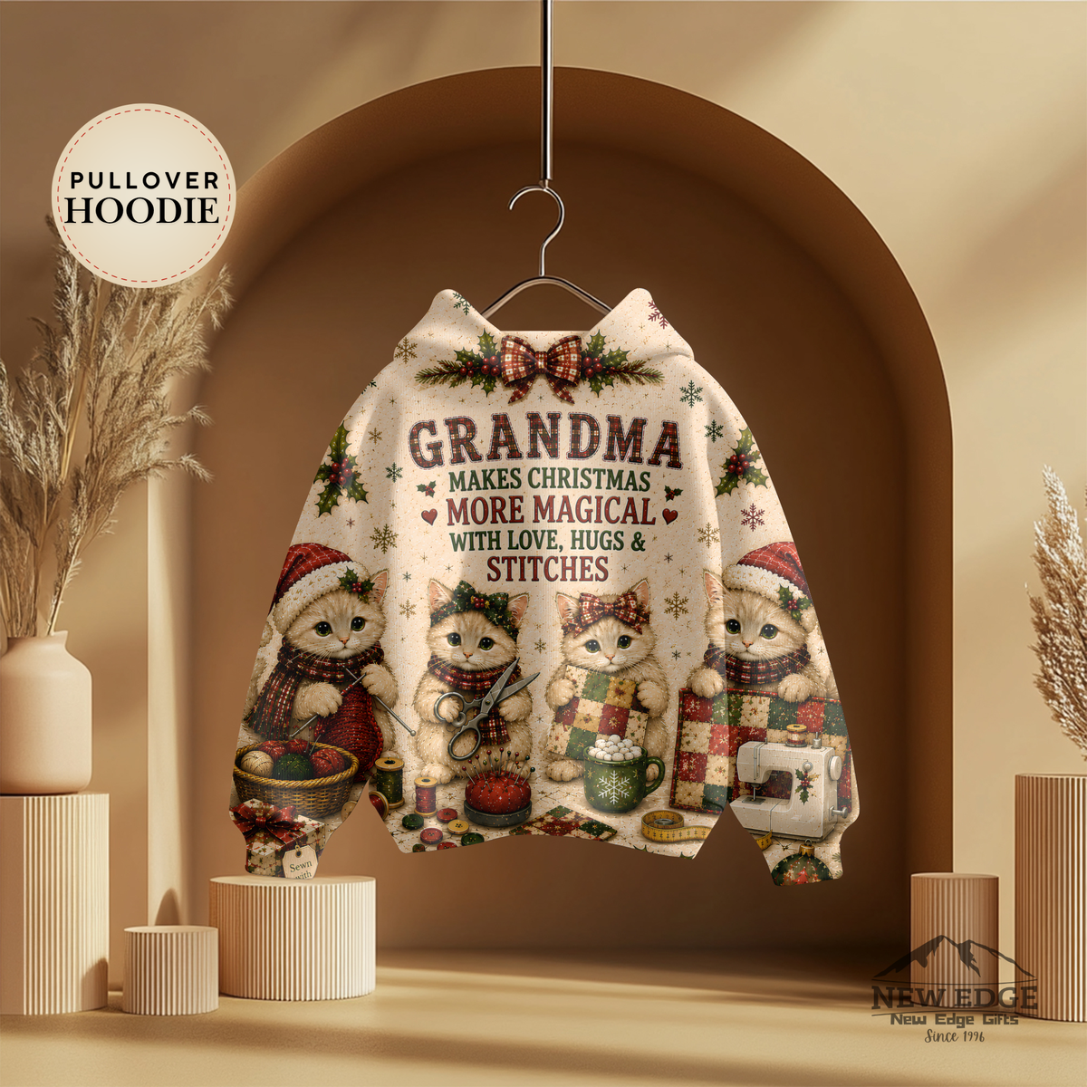 Grandma Makes Christmas More Magical hoodie | All-Over Print Grandma Sweater Design