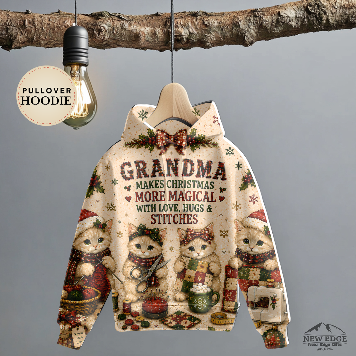Grandma Makes Christmas More Magical hoodie | All-Over Print Grandma Sweater Design