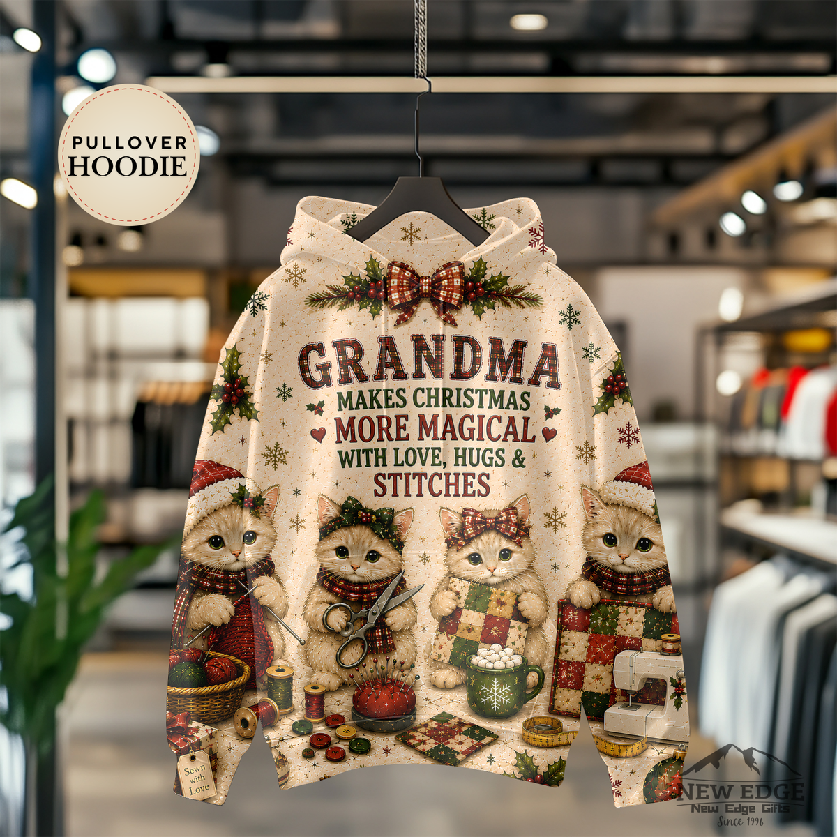 Grandma Makes Christmas More Magical hoodie | All-Over Print Grandma Sweater Design