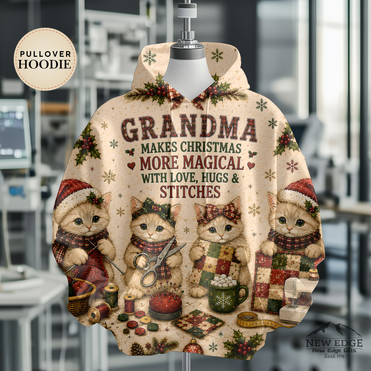 Grandma Makes Christmas More Magical hoodie | All-Over Print Grandma Sweater Design