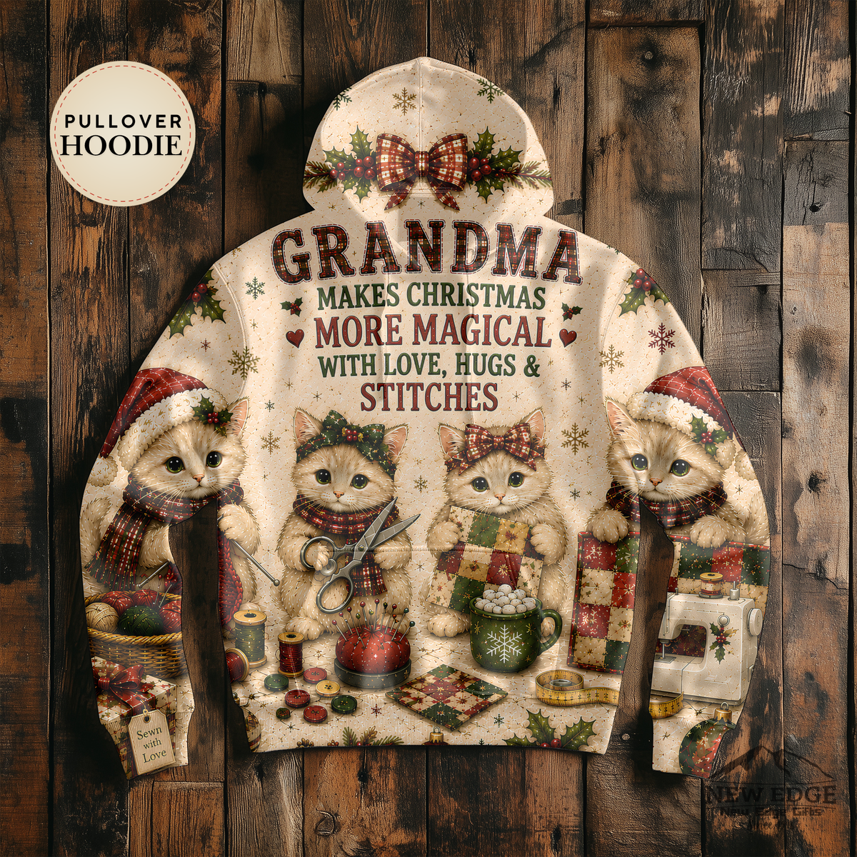 Grandma Makes Christmas More Magical hoodie | All-Over Print Grandma Sweater Design
