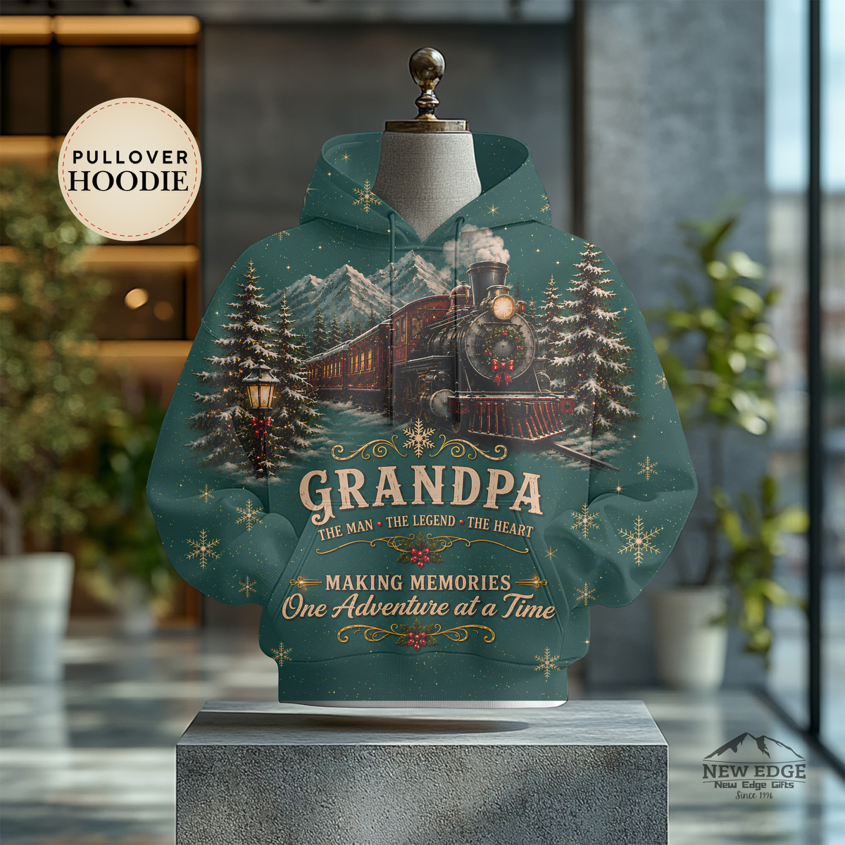 Grandpa Train Scene Hoodie | Making Memories One Adventure at a Time