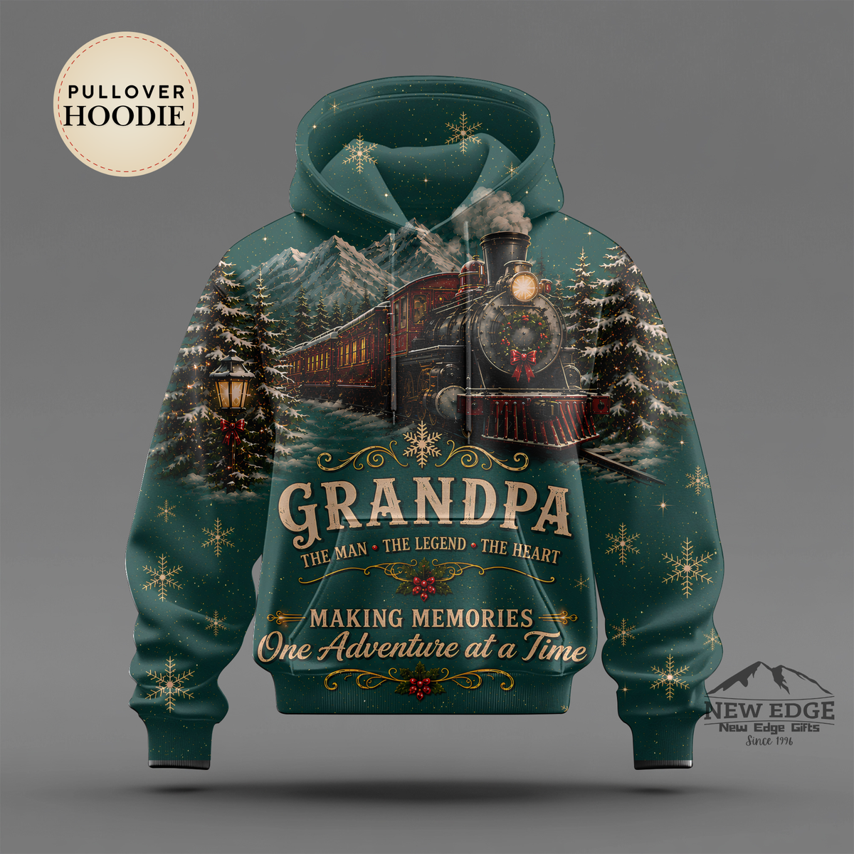 Grandpa Train Scene Hoodie | Making Memories One Adventure at a Time
