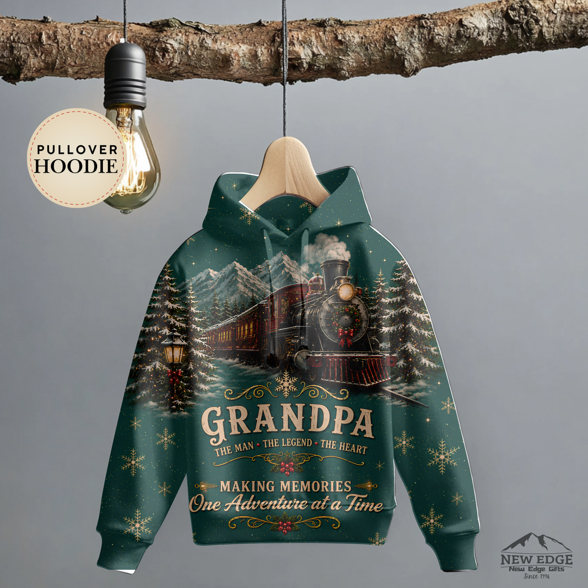 Grandpa Train Scene Hoodie | Making Memories One Adventure at a Time