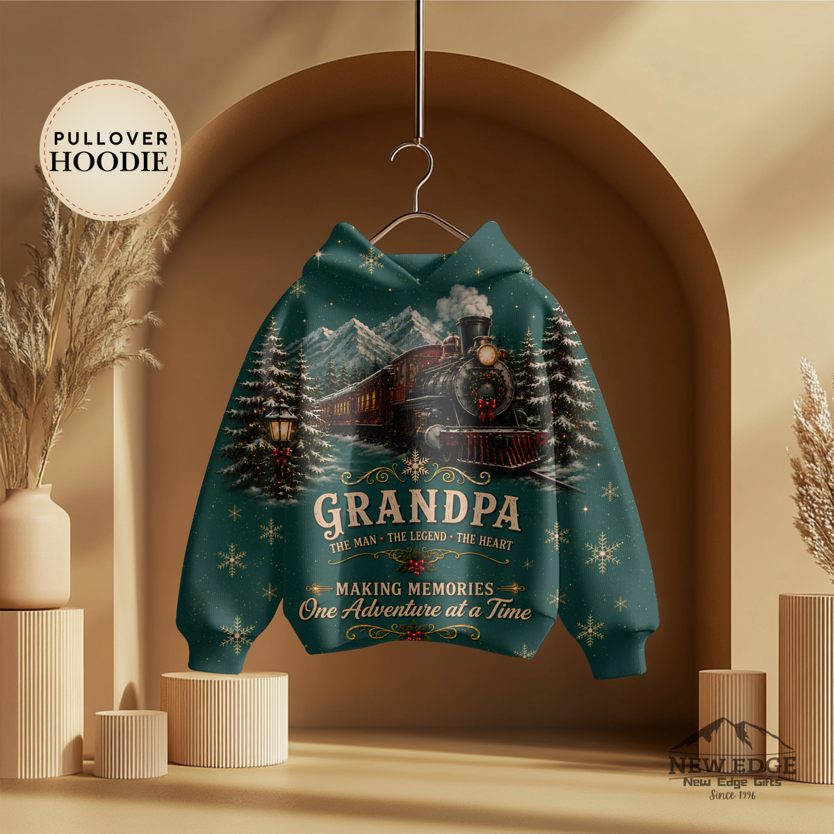 Grandpa Train Scene Hoodie | Making Memories One Adventure at a Time