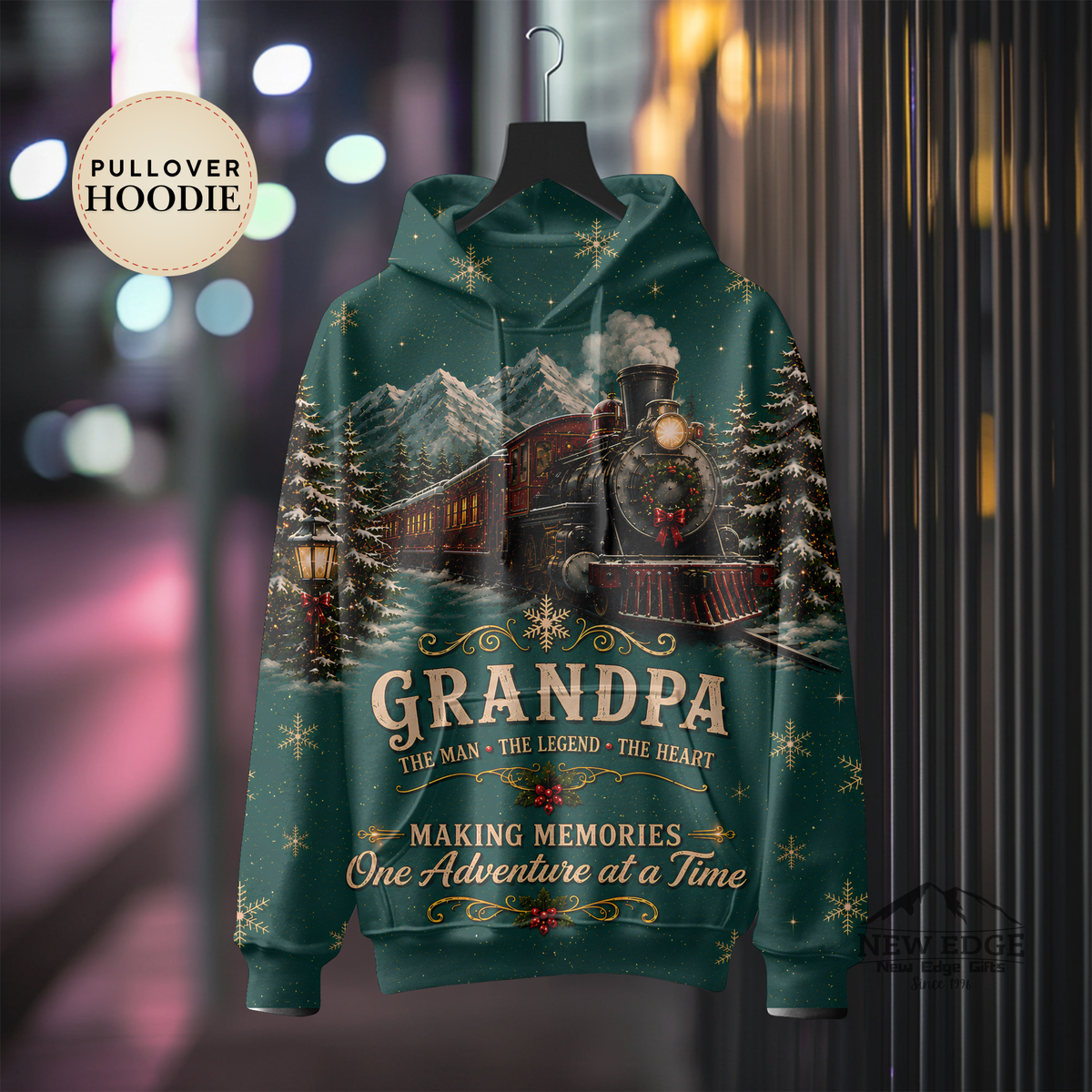 Grandpa Train Scene Hoodie | Making Memories One Adventure at a Time