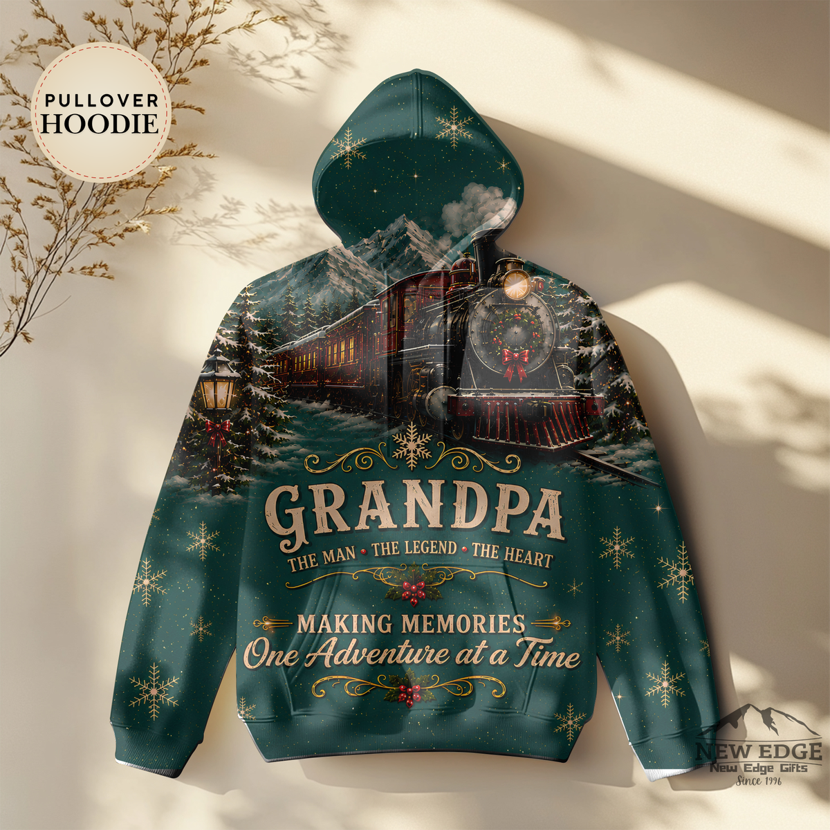 Grandpa Train Scene Hoodie | Making Memories One Adventure at a Time