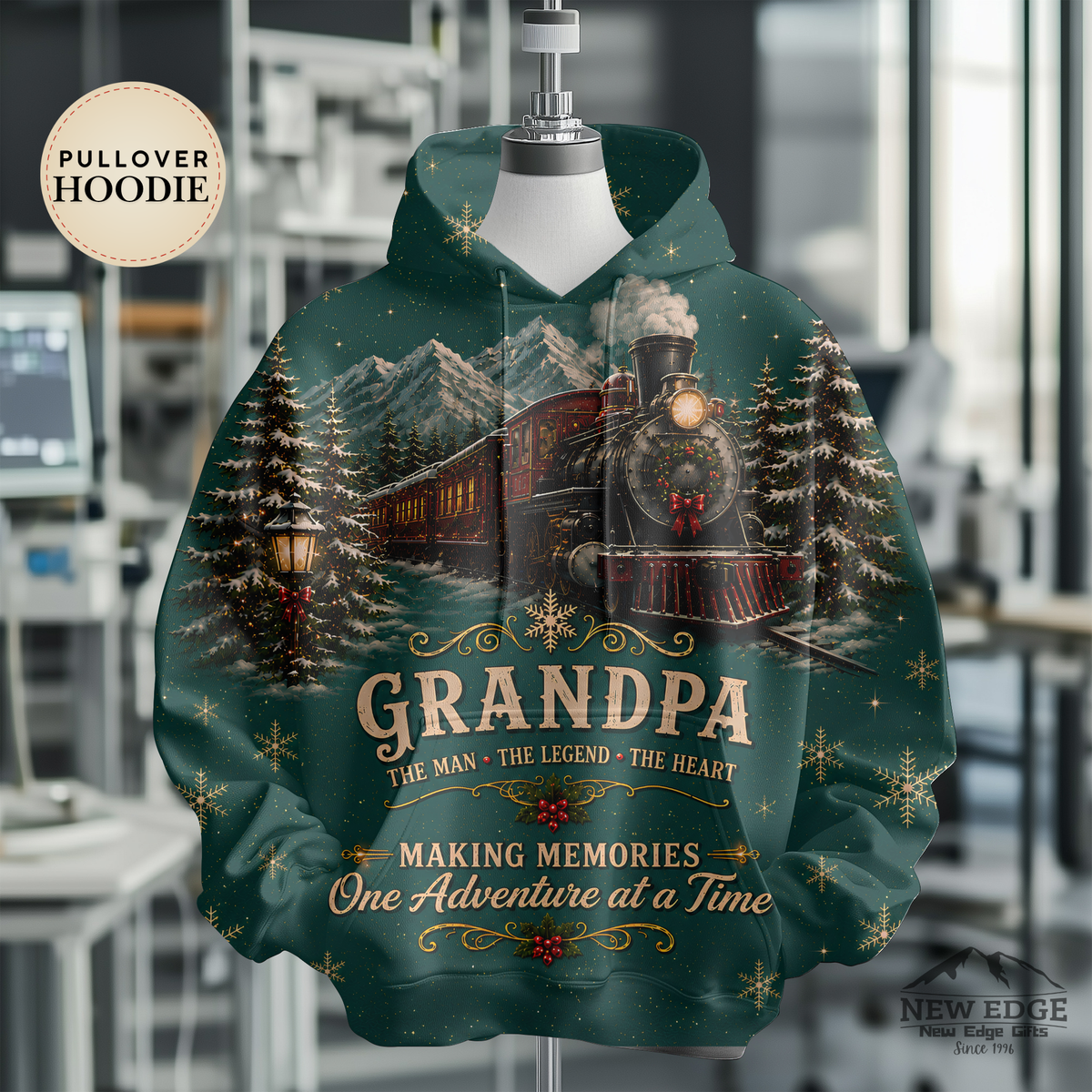 Grandpa Train Scene Hoodie | Making Memories One Adventure at a Time