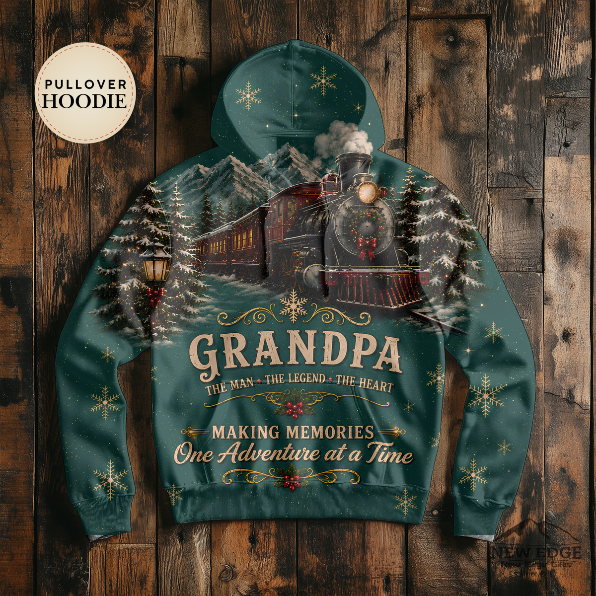 Grandpa Train Scene Hoodie | Making Memories One Adventure at a Time