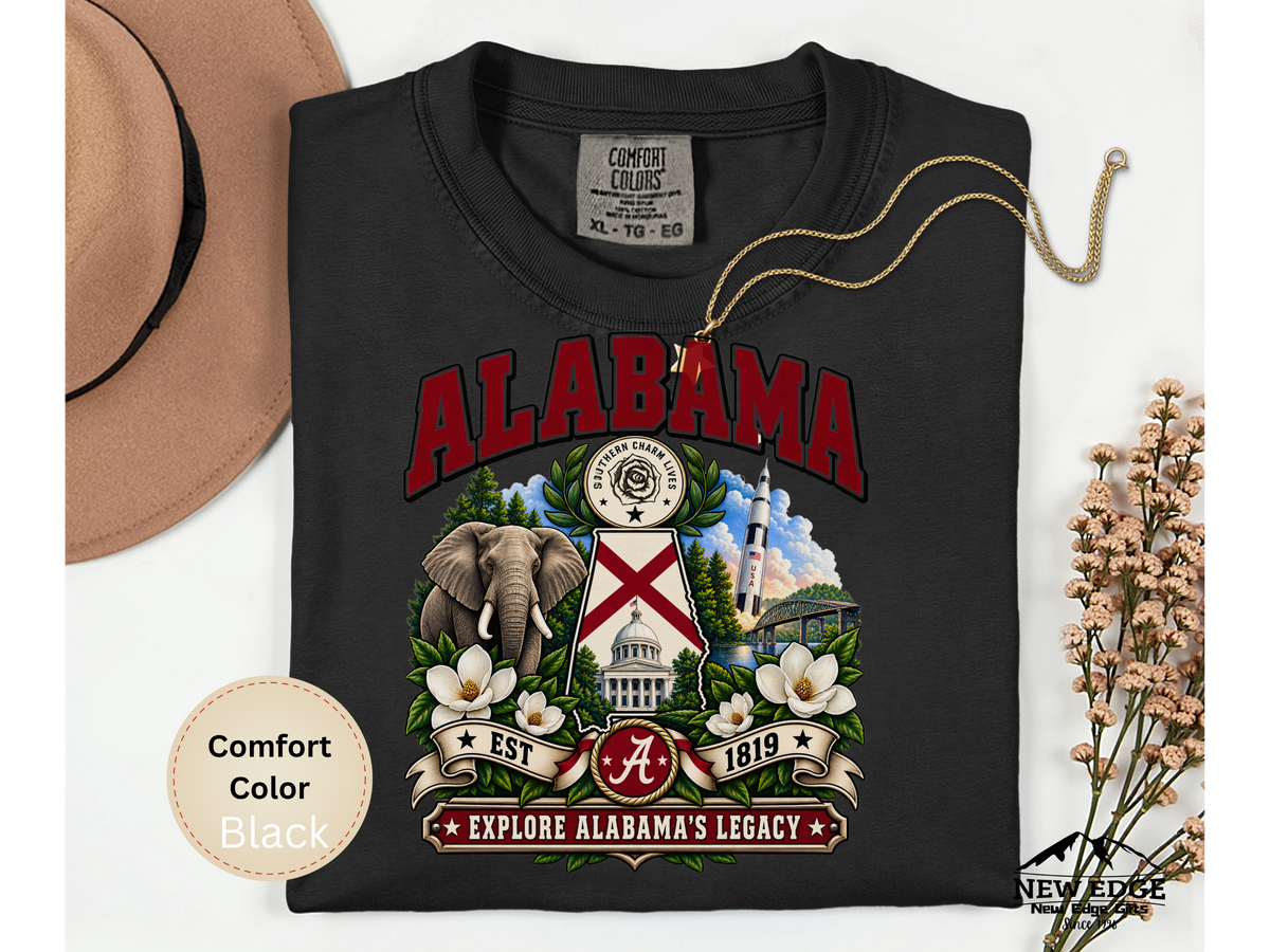 Alabama Southern Charm Comfort Colors T-Shirt, Vintage State Landmark Heritage Tee, Alabama State Pride Shirt