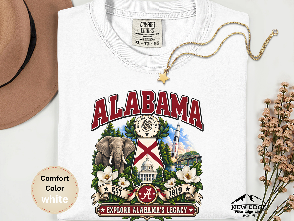 Alabama Southern Charm Comfort Colors T-Shirt, Vintage State Landmark Heritage Tee, Alabama State Pride Shirt