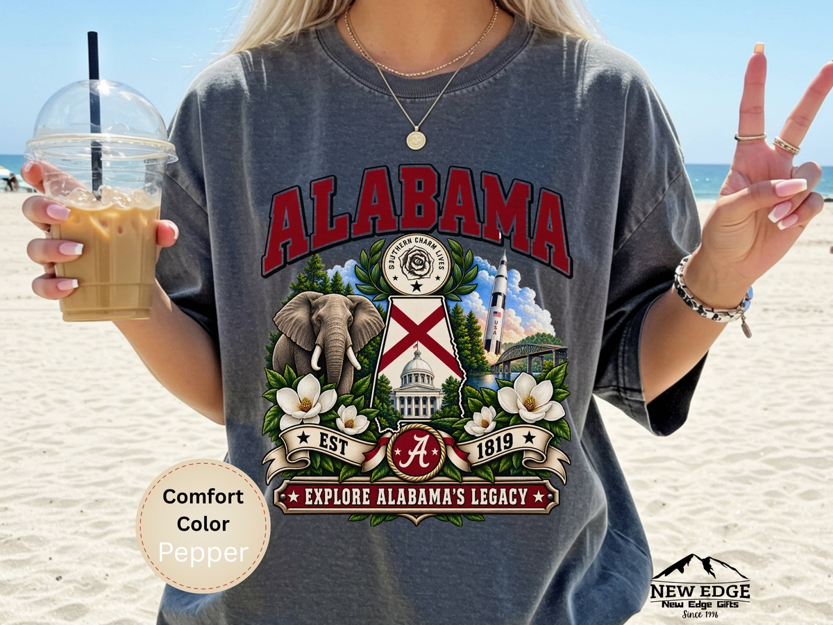 Alabama Southern Charm Comfort Colors T-Shirt, Vintage State Landmark Heritage Tee, Alabama State Pride Shirt
