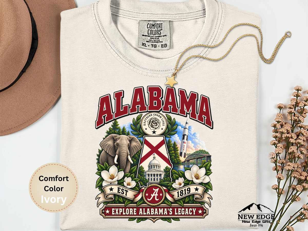 Alabama Southern Charm Comfort Colors T-Shirt, Vintage State Landmark Heritage Tee, Alabama State Pride Shirt