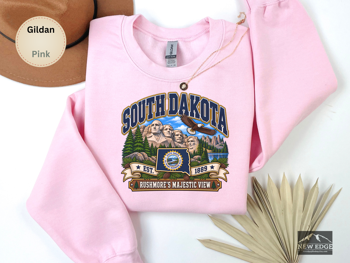 North Dakota Prairie Sweatshirt, Legendary Badlands Bison Wheat Fields Vintage State Pride Gildan 18000 Crewneck