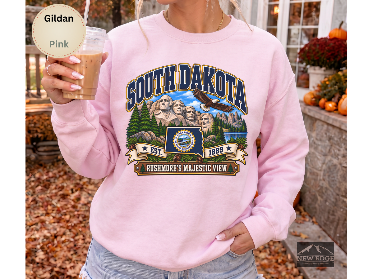North Dakota Prairie Sweatshirt, Legendary Badlands Bison Wheat Fields Vintage State Pride Gildan 18000 Crewneck