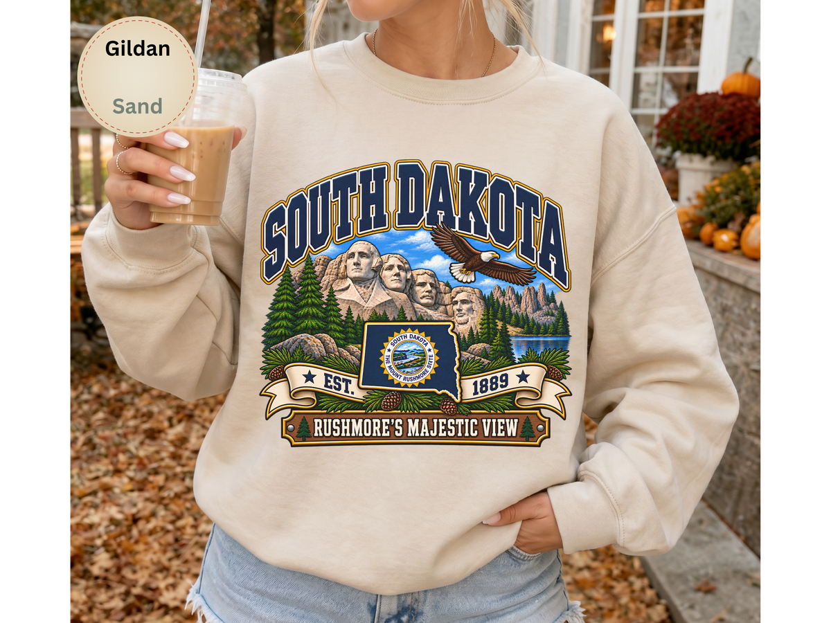 South Carolina Palmetto State Sweatshirt, Coastal Lighthouse Sunset Gildan 18000 Crewneck, Southern State Pride