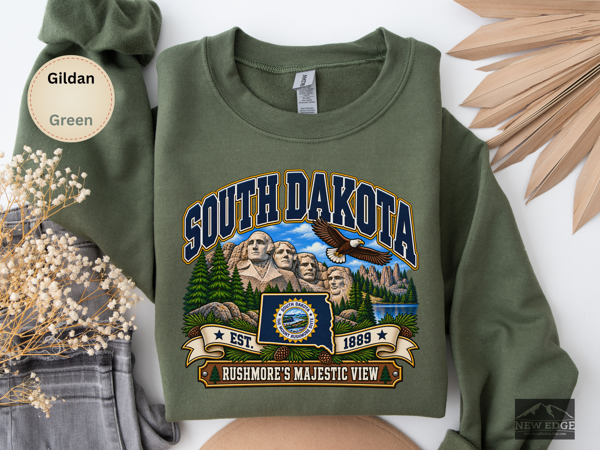 South Carolina Palmetto State Sweatshirt, Coastal Lighthouse Sunset Gildan 18000 Crewneck, Southern State Pride