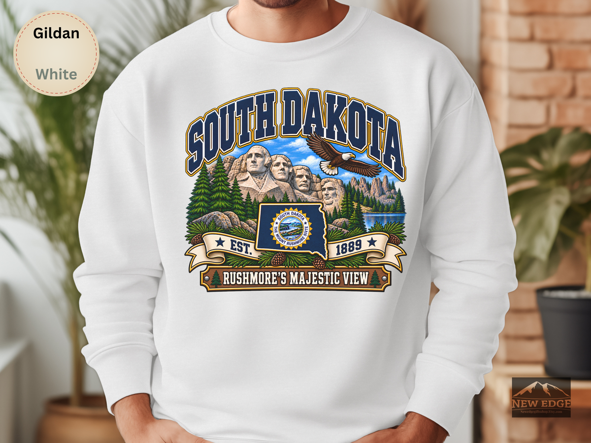 South Carolina Palmetto State Sweatshirt, Coastal Lighthouse Sunset Gildan 18000 Crewneck, Southern State Pride