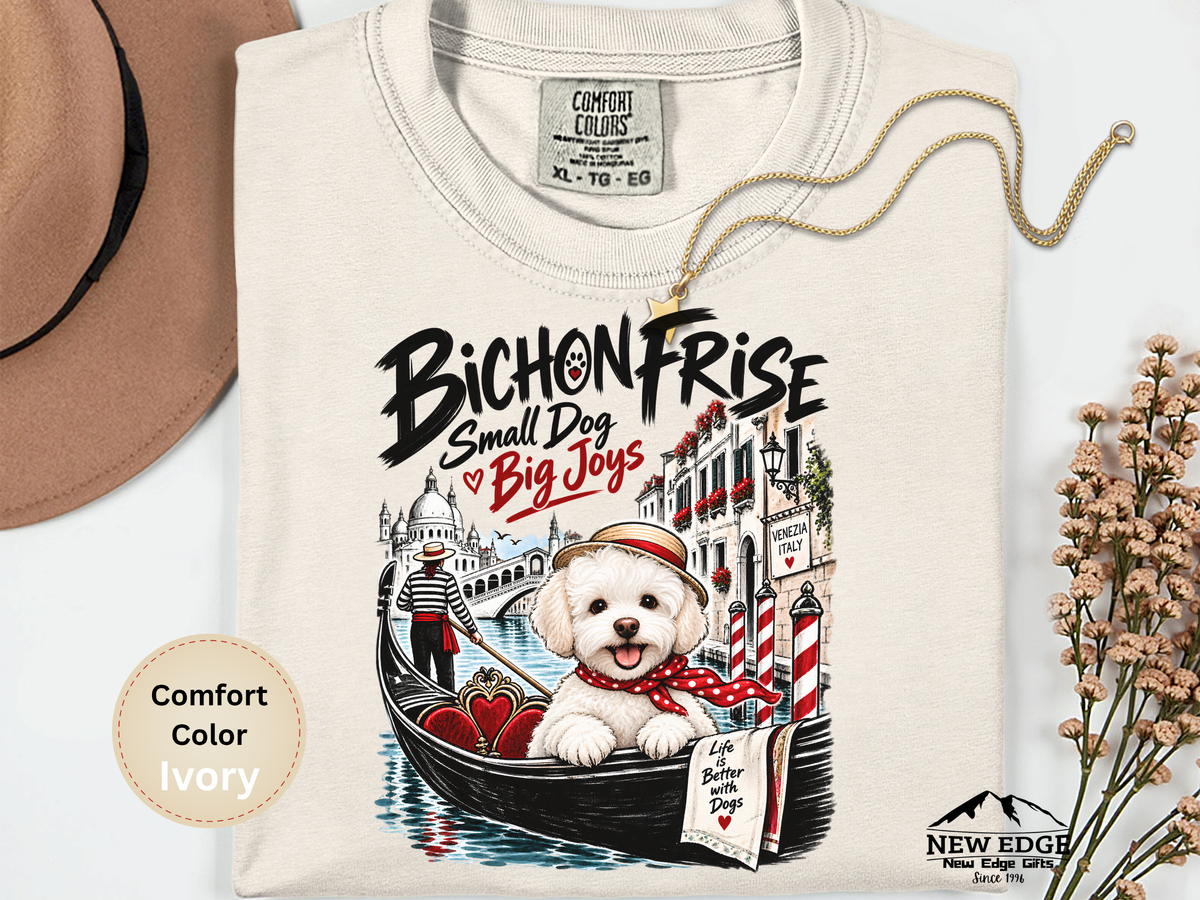 Bichon Frise Small Dog Big Joys Venice Adventure Comfort Colors T-Shirt