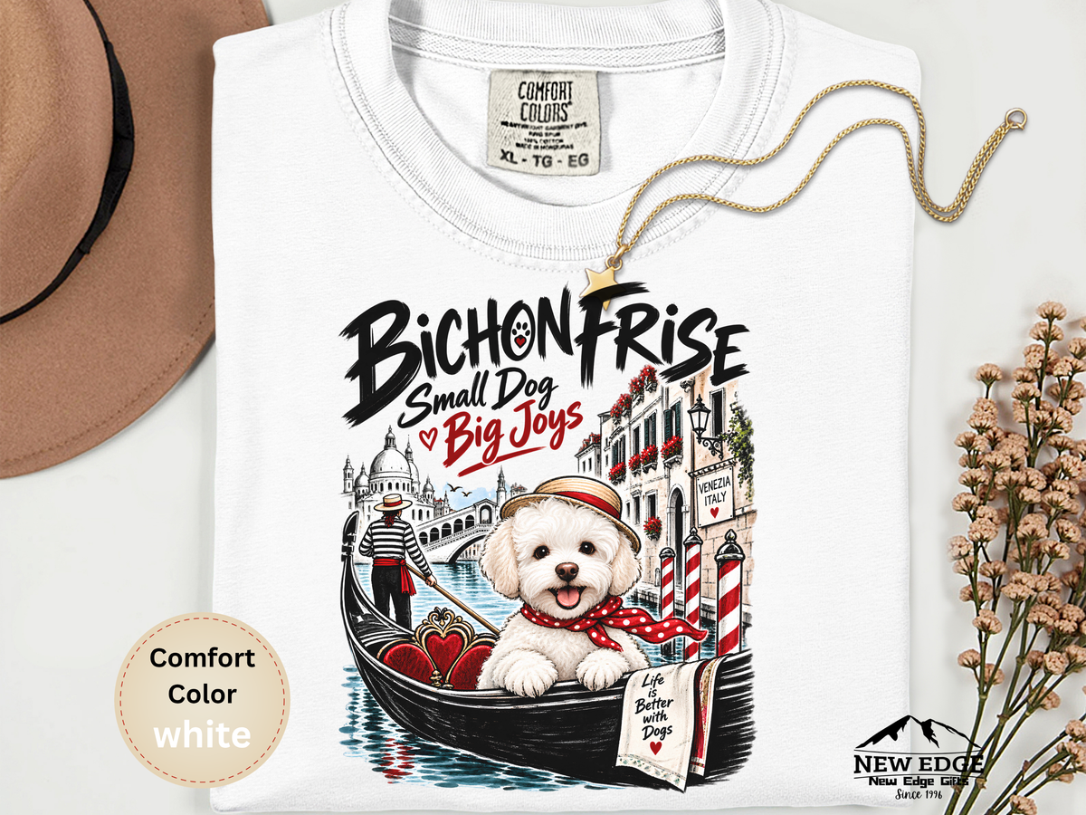 Bichon Frise Small Dog Big Joys Venice Adventure Comfort Colors T-Shirt