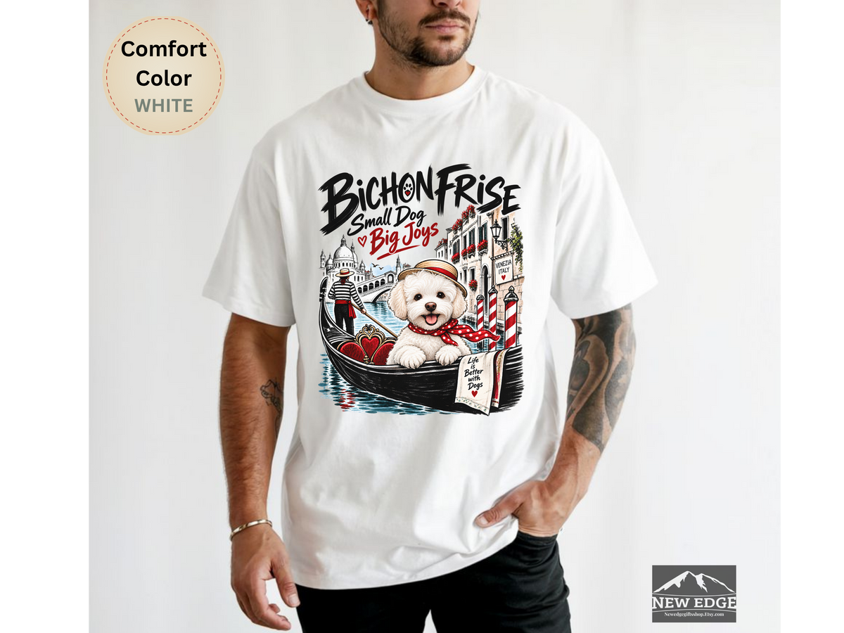 Bichon Frise Small Dog Big Joys Venice Adventure Comfort Colors T-Shirt