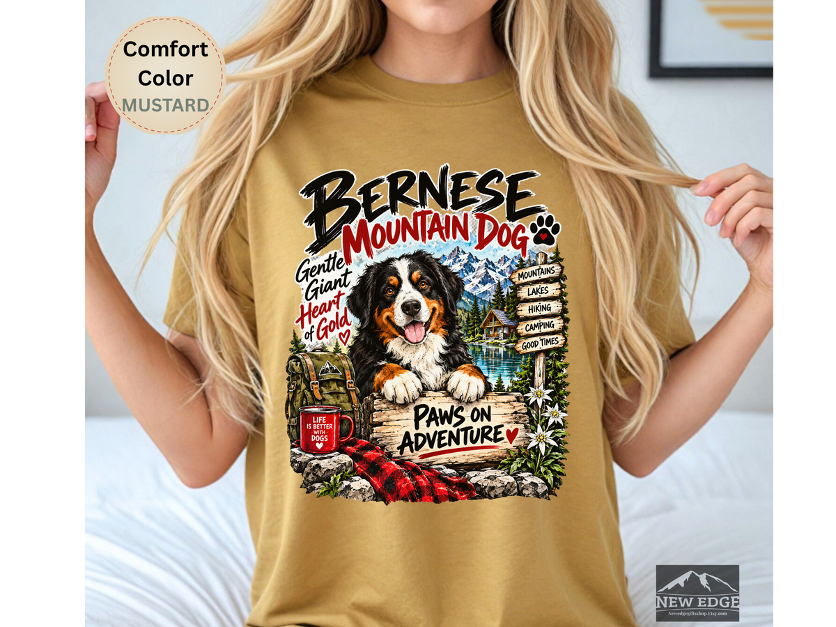 Bernese Mountain Dog Gentle Giant Heart of Gold Comfort Colors T-Shirt
