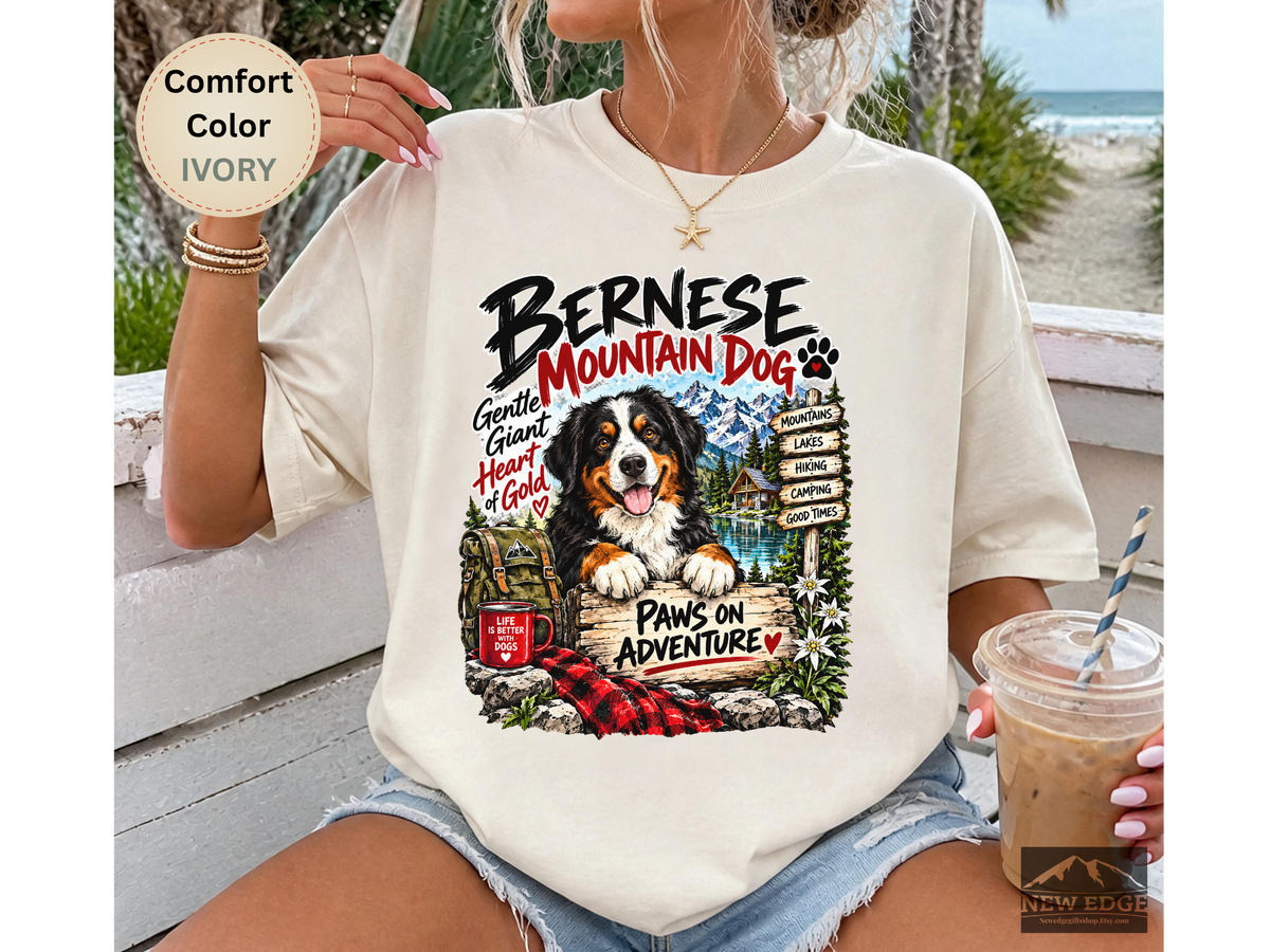 Bernese Mountain Dog Gentle Giant Heart of Gold Comfort Colors T-Shirt