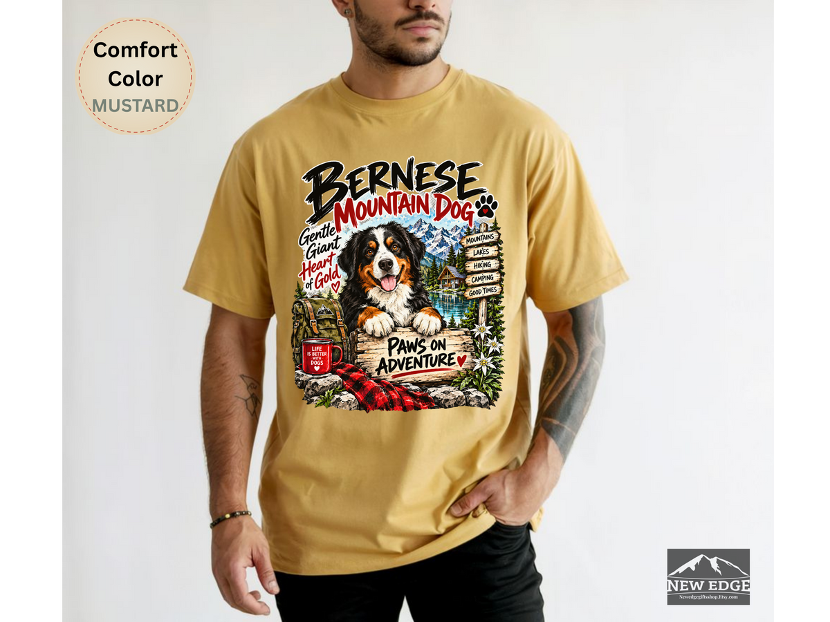 Bernese Mountain Dog Gentle Giant Heart of Gold Comfort Colors T-Shirt
