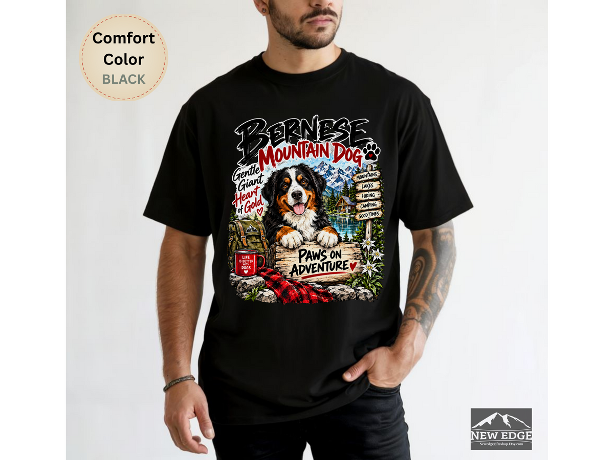 Bernese Mountain Dog Gentle Giant Heart of Gold Comfort Colors T-Shirt