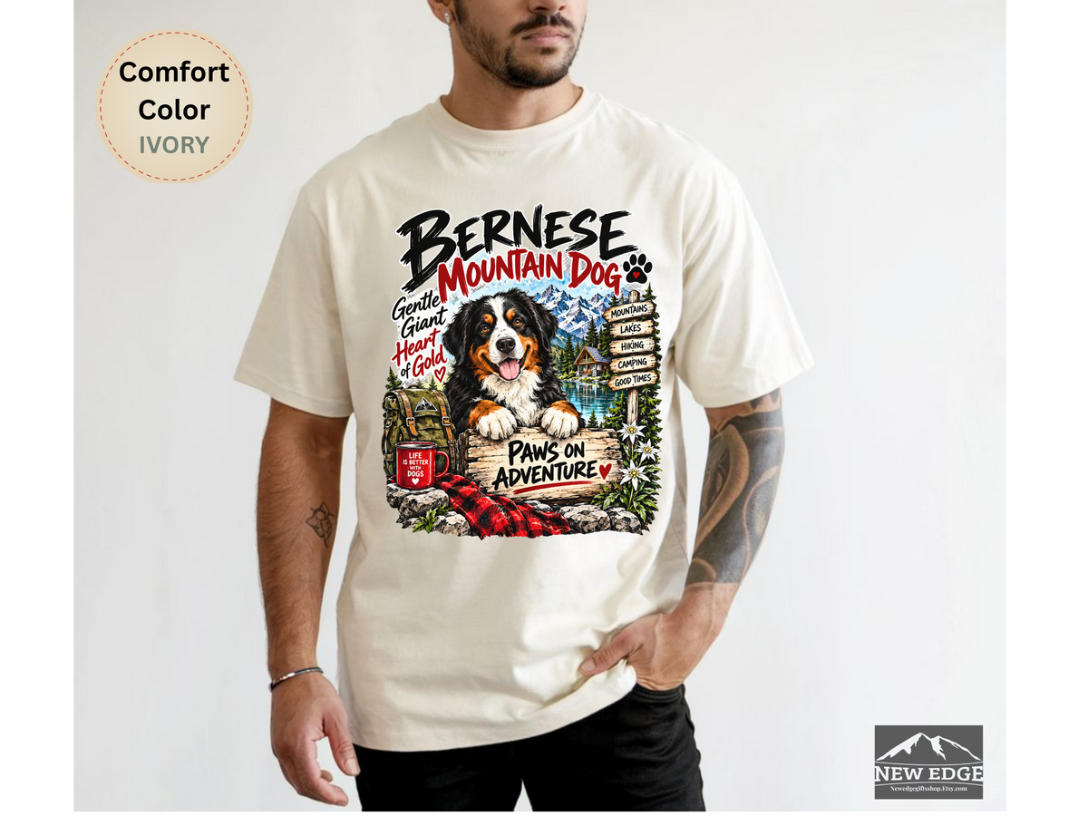 Bernese Mountain Dog Gentle Giant Heart of Gold Comfort Colors T-Shirt