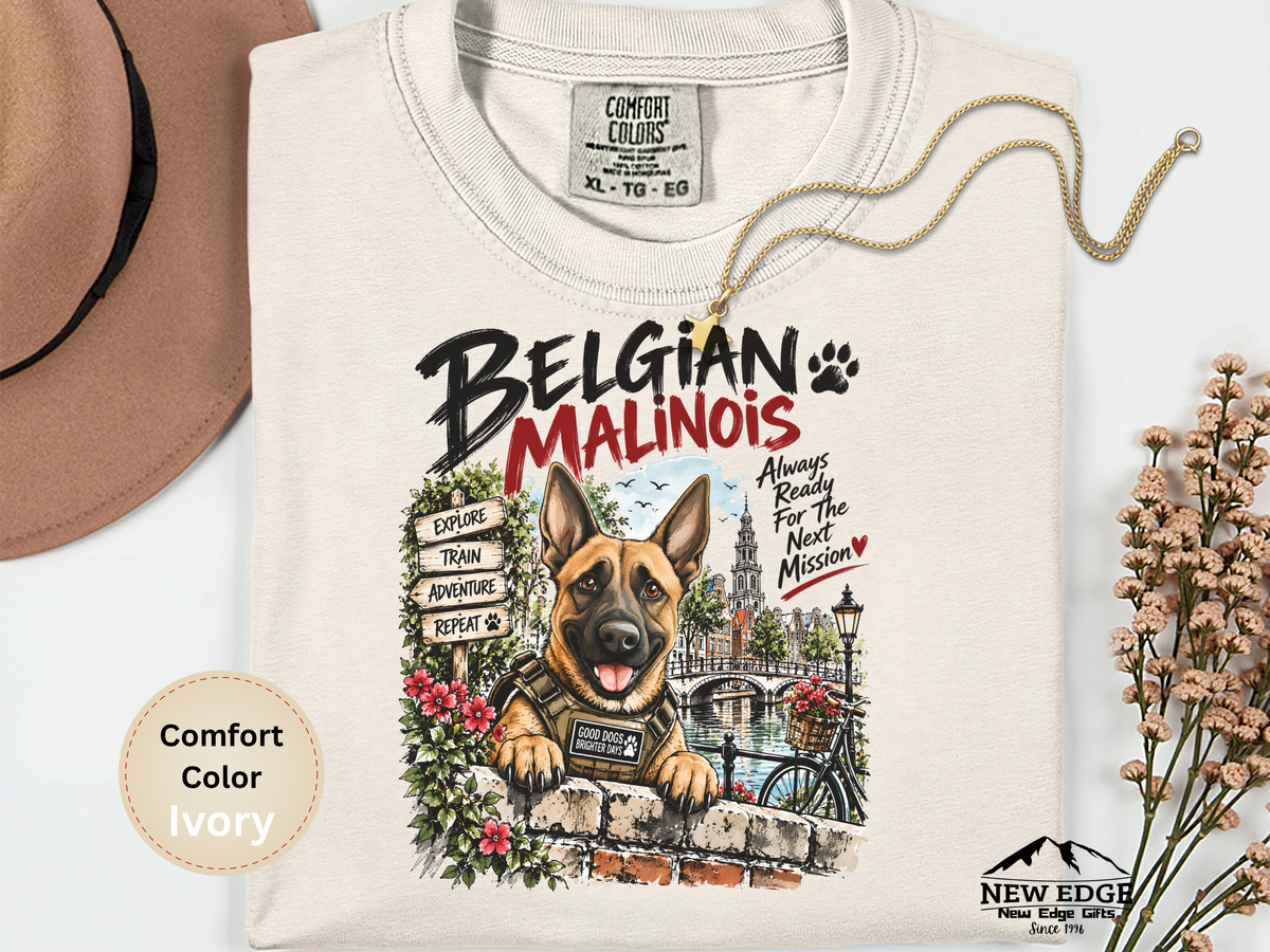 Belgian Malinois Always Ready for Adventure Comfort Colors Dog Lover T-Shirt