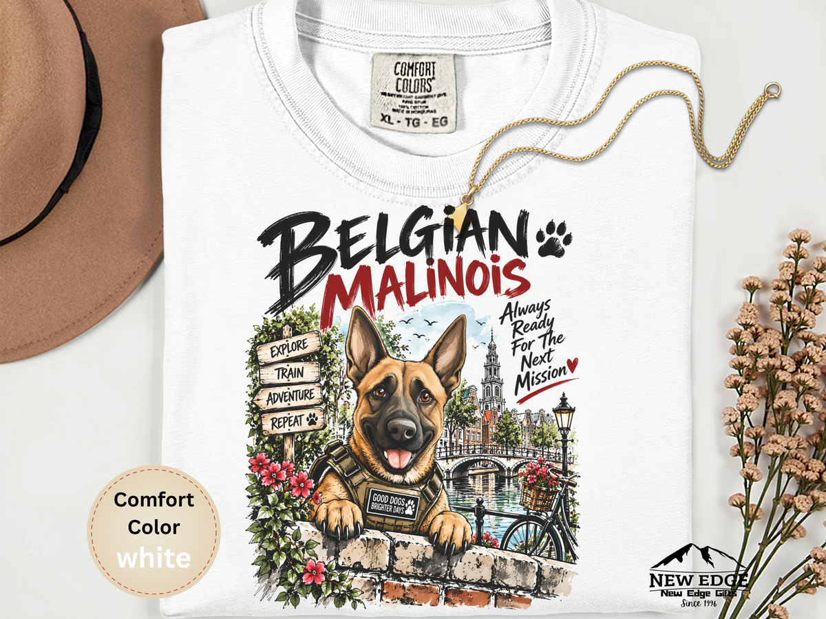 Belgian Malinois Always Ready for Adventure Comfort Colors Dog Lover T-Shirt