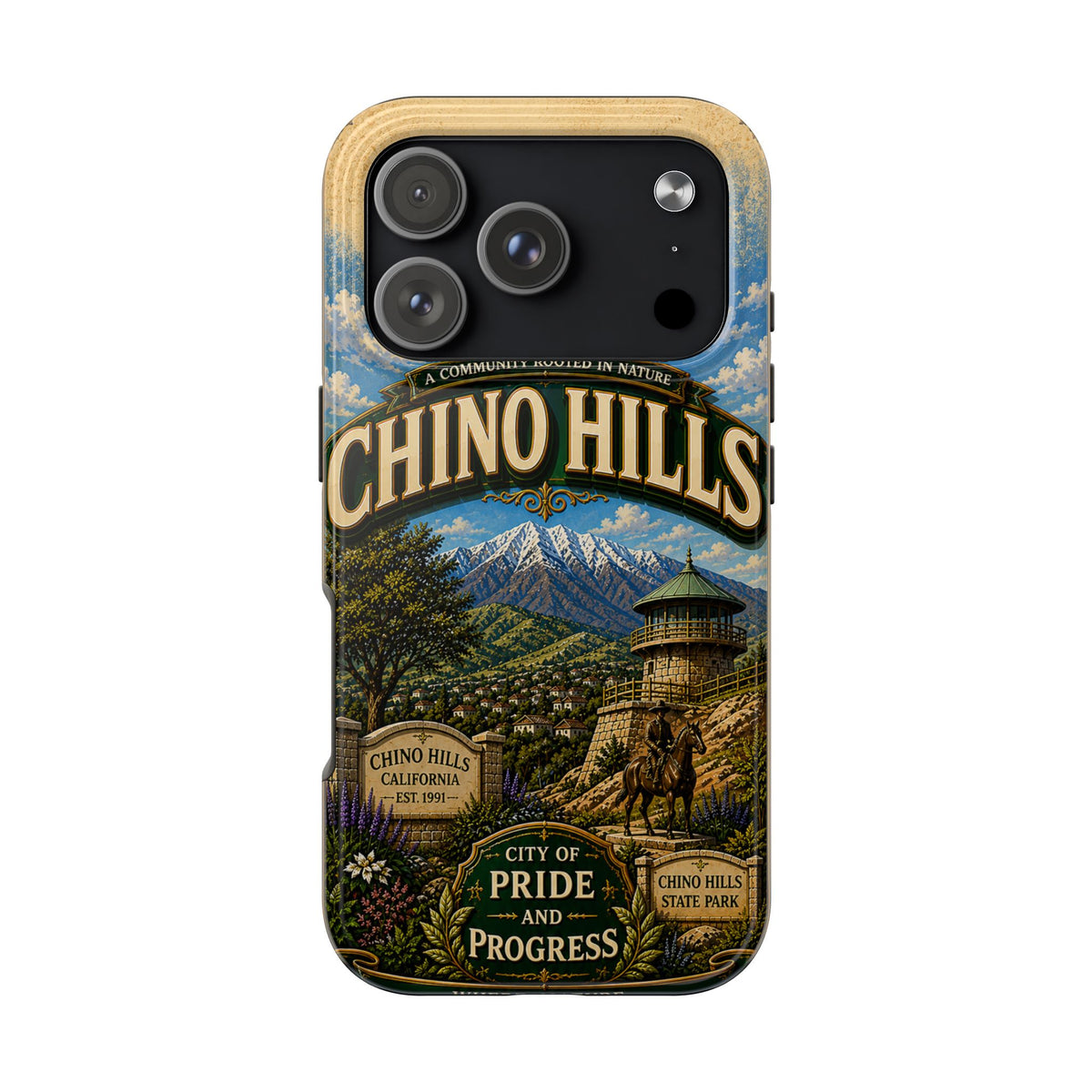 Chino Hills Vintage Travel Phone Case Mountain Vista Historic Landmark California City Pride Cover