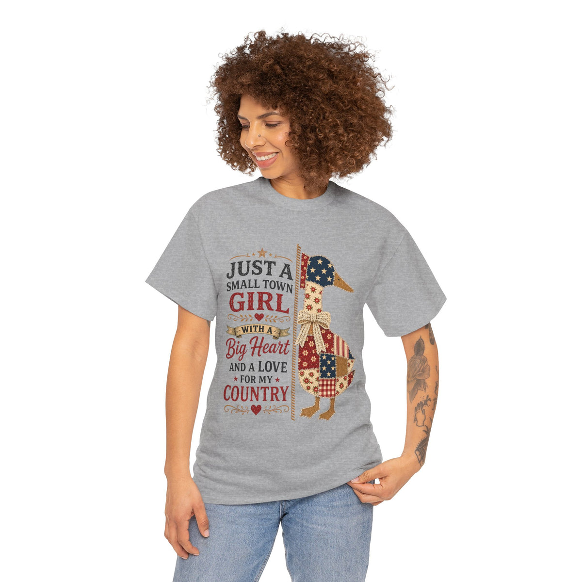 Just a Small Town Girl with a Big Heart Country Duck T-Shirt
