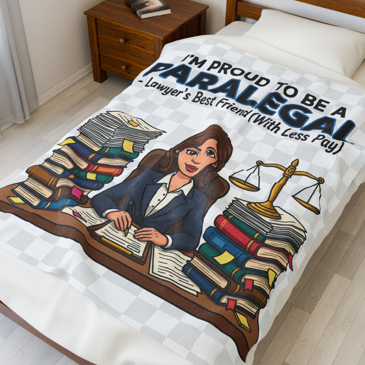 Paralegal Velveteen Blanket – Funny Lawyer’s Best Friend Cozy Gift Throw