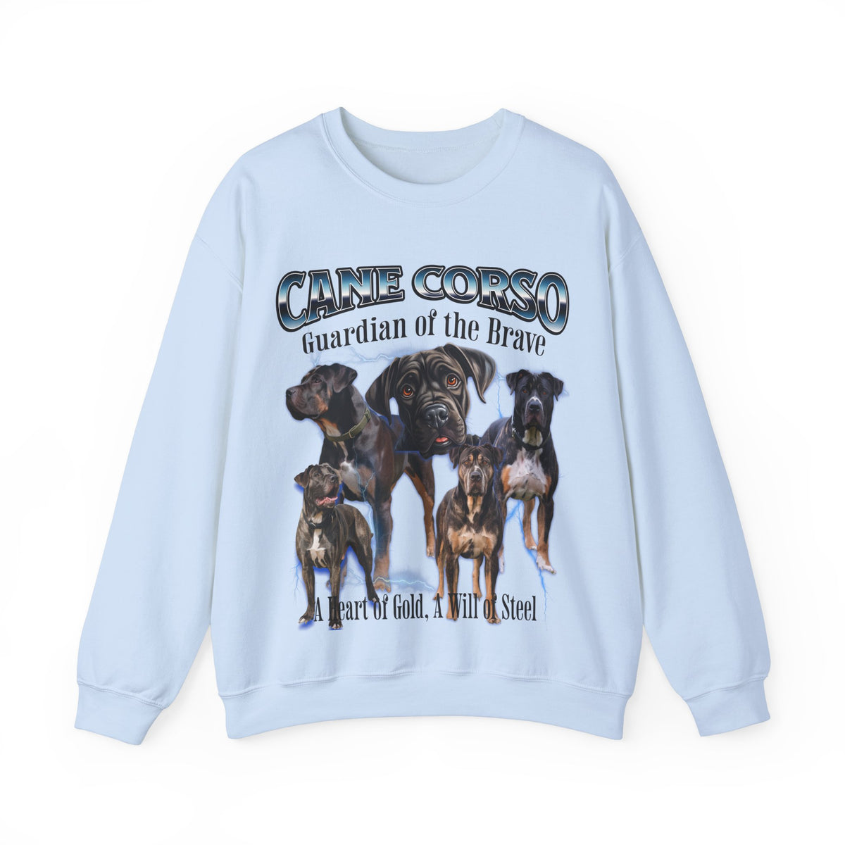 Cane Corso Bootleg Collage Sweatshirt – Guardian of the Brave | Unisex Dog Lover Pullover