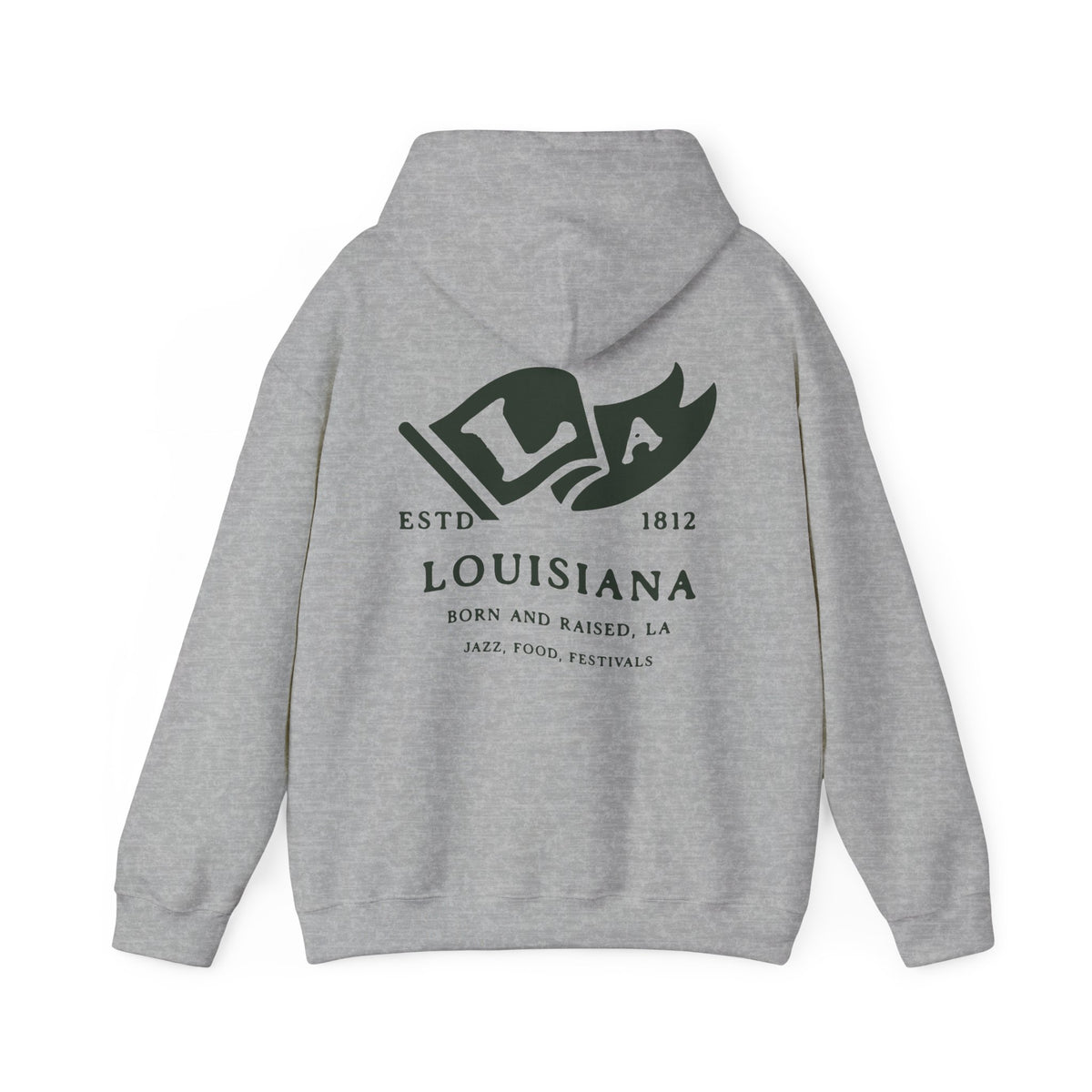 Louisiana State Born and Raised Unisex Hoodie - Pelican State Pride Design