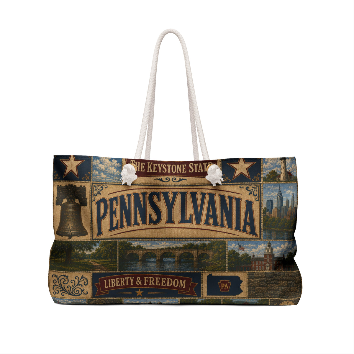 Pennsylvania Weekender Bag — Keystone State Liberty & Freedom Travel Tote