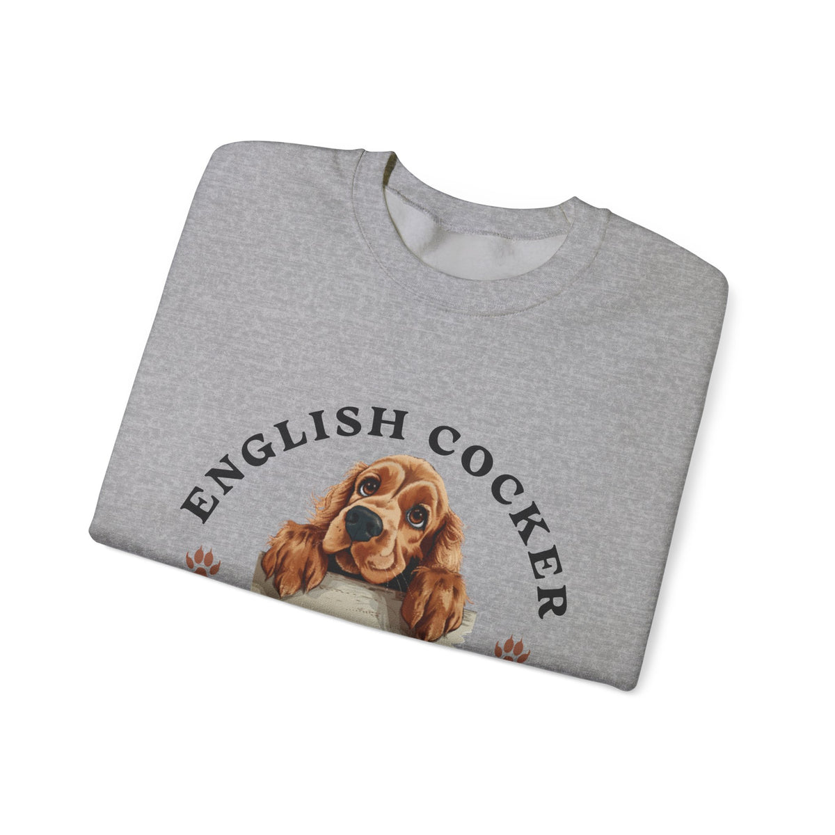 English Cocker Spaniel Sweatshirt – Gentle Grace & Cocker Embrace – Unisex Dog Lover Pullover
