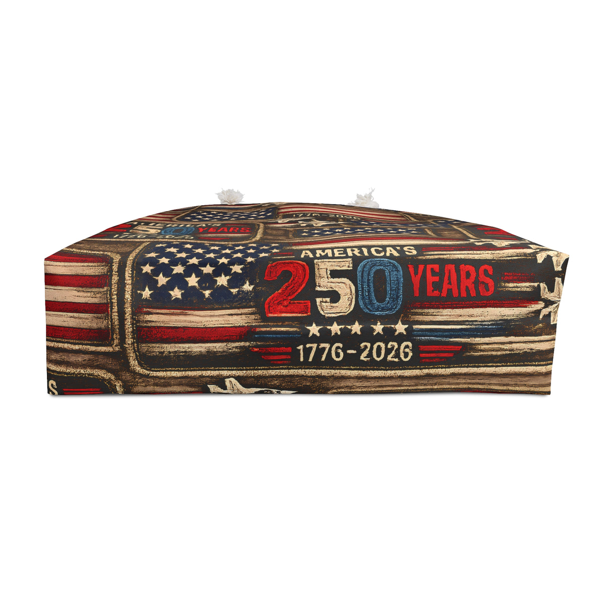 America's 250 Years Patriotic Fighter Jets Weekender Bag Faux Patchwork American Flag Travel Tote 1776-2026