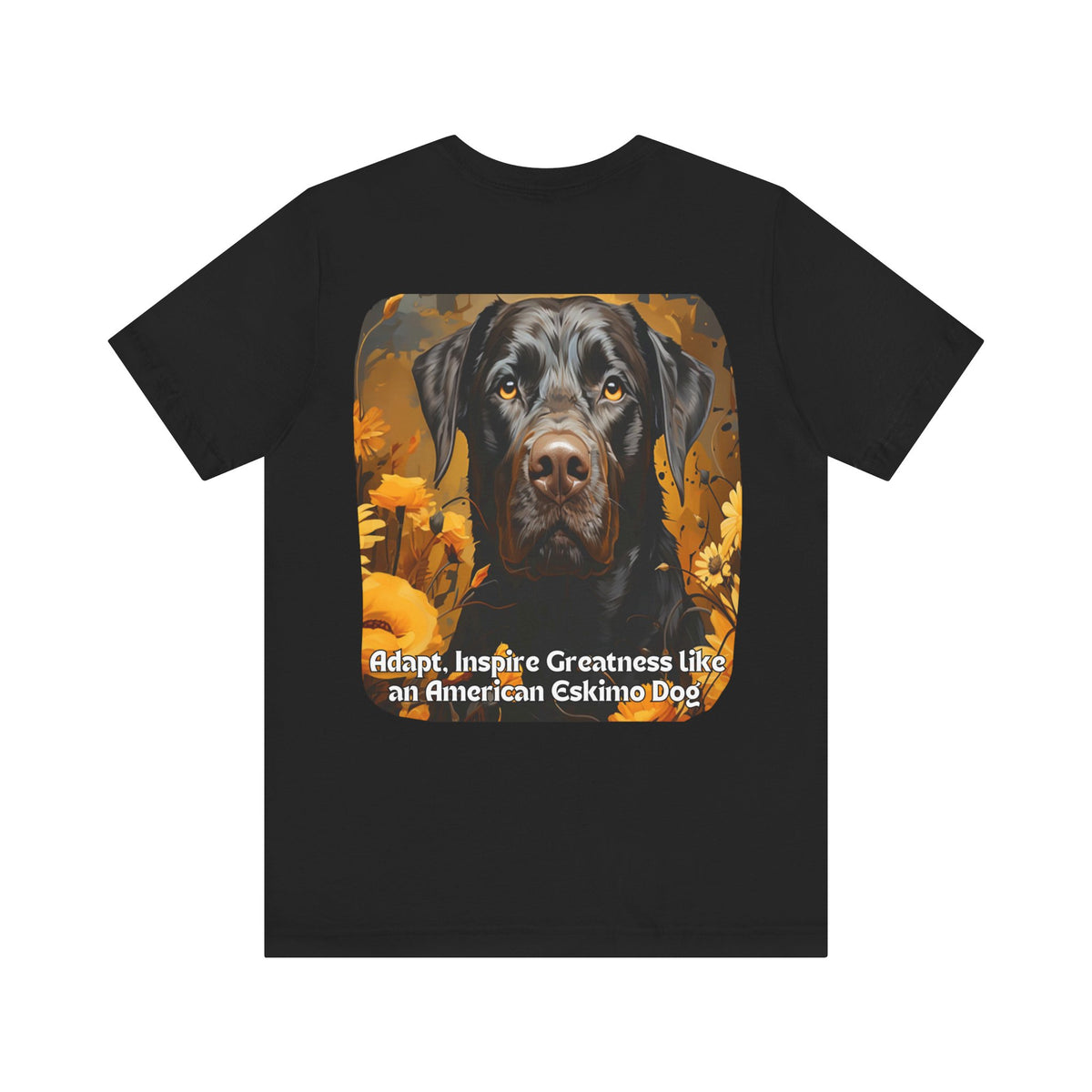 American Eskimo Dog Sunflower T-Shirt – 'Adapt, Inspire Greatness' Motivational Dog Lover Tee