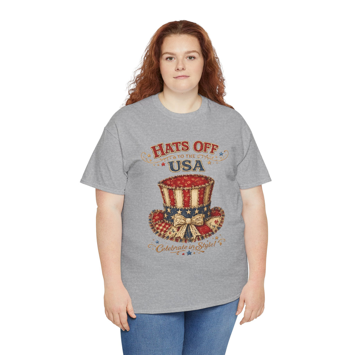 Patriotic T-Shirt — “Hats Off to the USA” 4th of July Celebration Tee