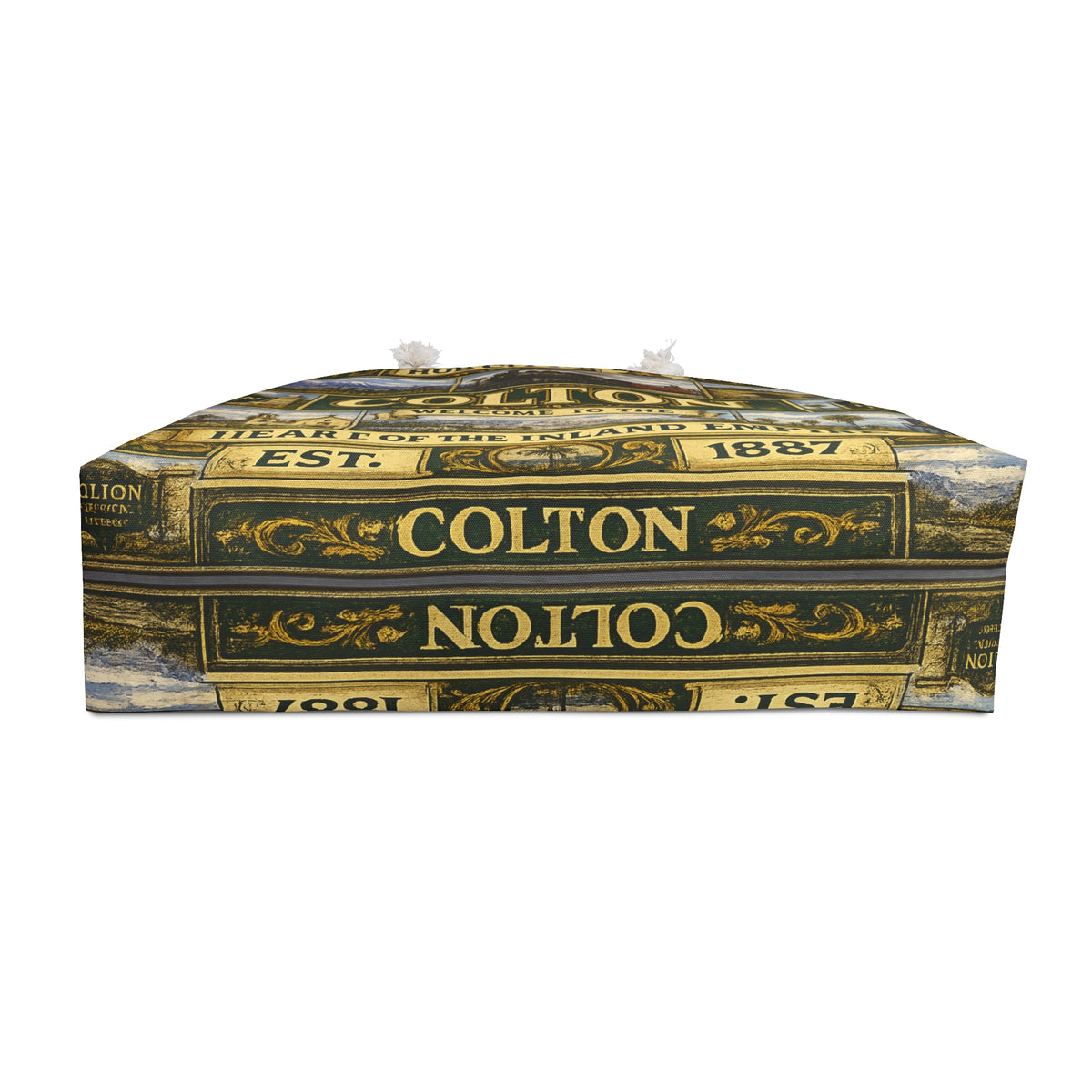Colton Vintage TColton California Weekender Bag Hub City Faux Patchwork Travel Tote Heart of the Inland Empire Railroad Heritage Giftravel Weekender Bag — "Welcome to the Heart of the Inland Empire"