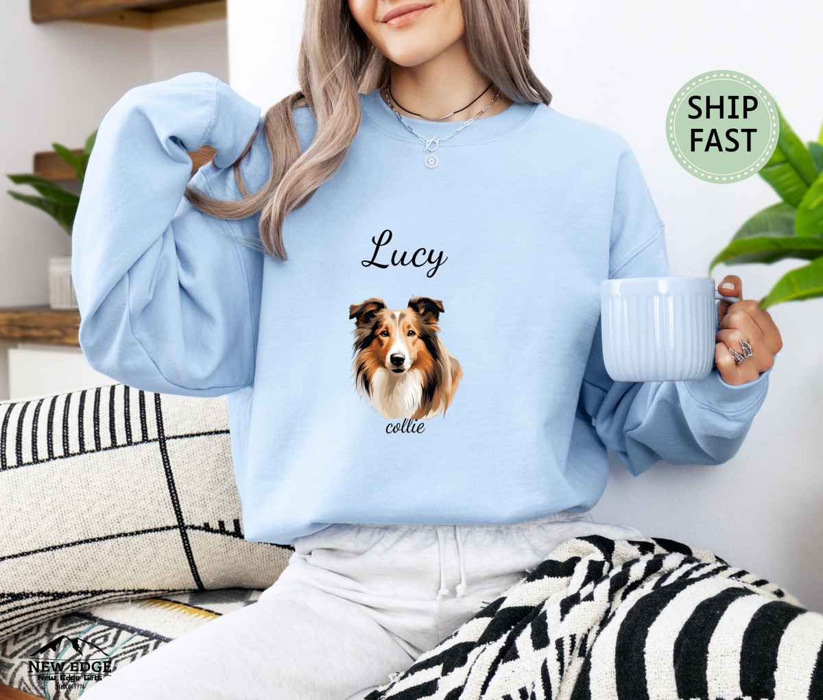 Collie “Too Smart to Be This Cute” Personalized Unisex Sweatshirt | Custom Dog Breed Gift for Dog Lovers