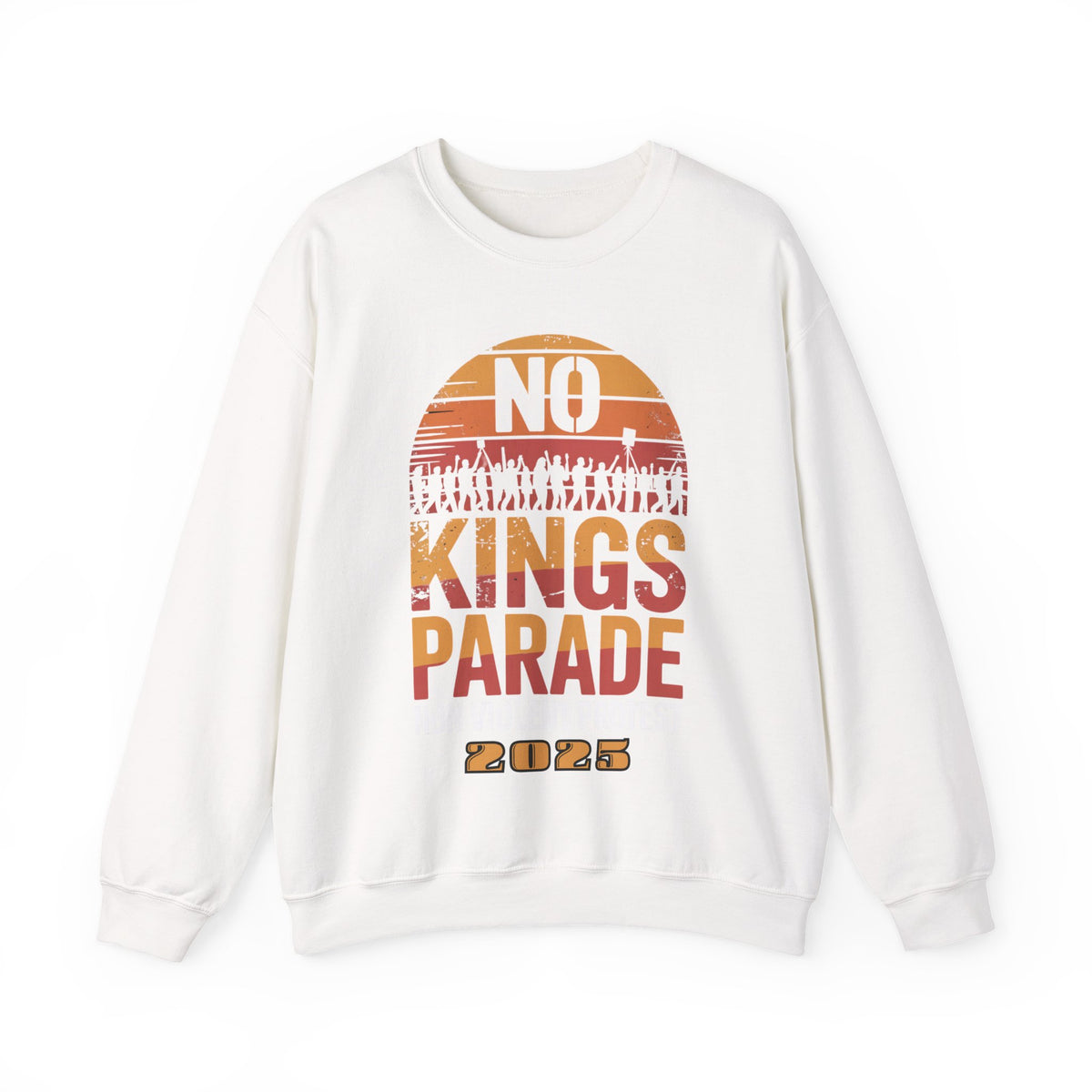 No Kings Parade” Retro Text Sweatshirt – Vintage-Inspired Peaceful Protest Message, Unisex Civil Rights Statement Apparel